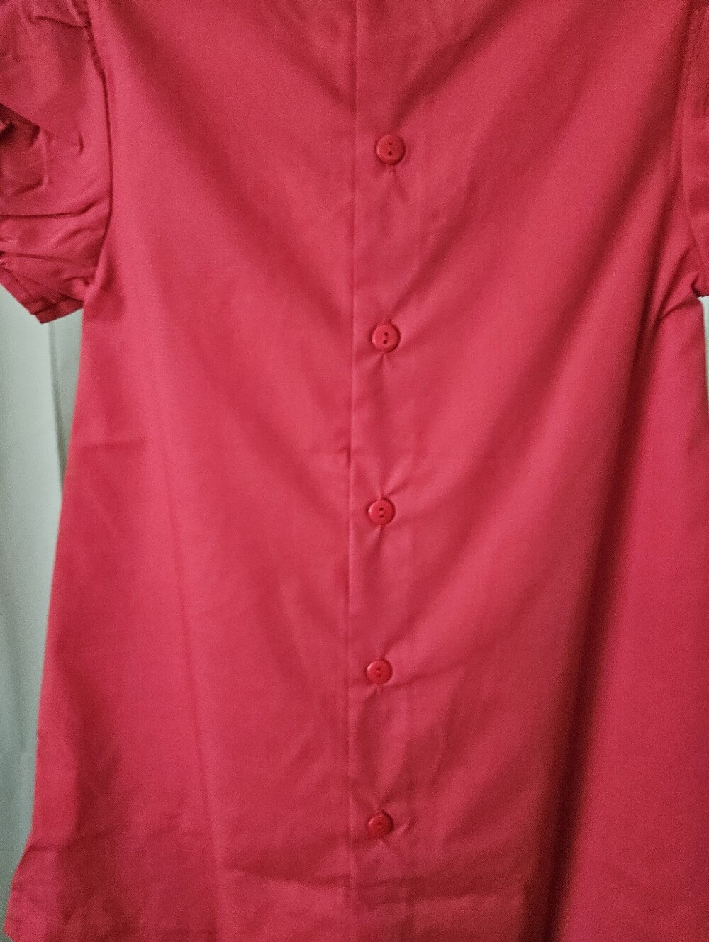 Love Me Hand Embroidered Red Heirloom Puff Sleeve A-Line Dress 3T - Picture 5 of 6